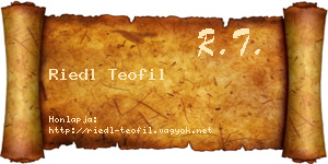 Riedl Teofil névjegykártya